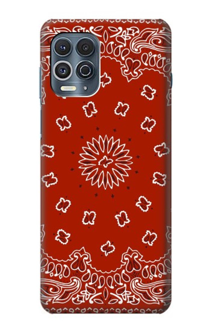 W3355 Bandana Red Pattern Hard Case and Leather Flip Case For Motorola Edge S