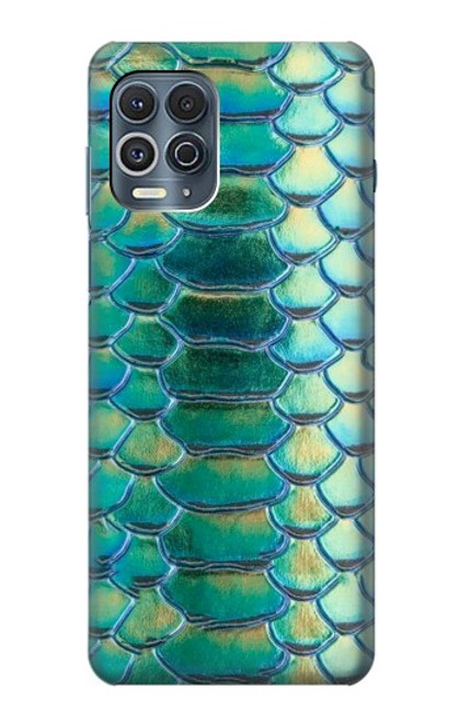 W3414 Green Snake Scale Graphic Print Hard Case and Leather Flip Case For Motorola Edge S