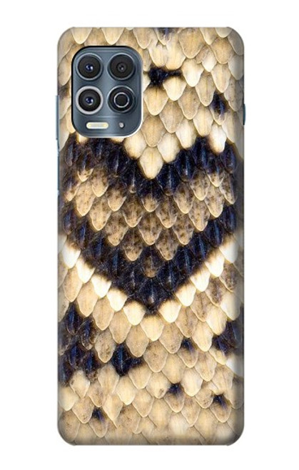 W3417 Diamond Rattle Snake Graphic Print Hard Case and Leather Flip Case For Motorola Edge S