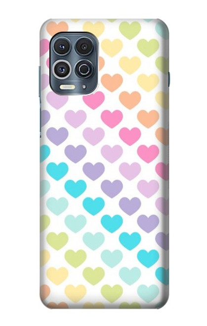 W3499 Colorful Heart Pattern Hard Case and Leather Flip Case For Motorola Edge S