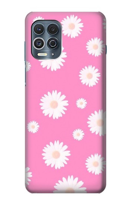 W3500 Pink Floral Pattern Hard Case and Leather Flip Case For Motorola Edge S