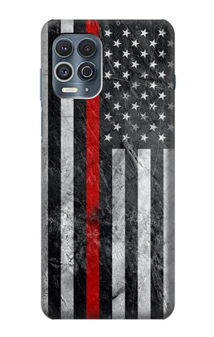 W3687 Firefighter Thin Red Line American Flag Hard Case and Leather Flip Case For Motorola Edge S