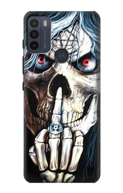 W0222 Skull Pentagram Hard Case and Leather Flip Case For Motorola Moto G50