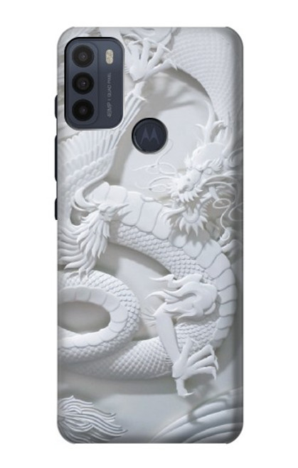 W0386 Dragon Carving Hard Case and Leather Flip Case For Motorola Moto G50