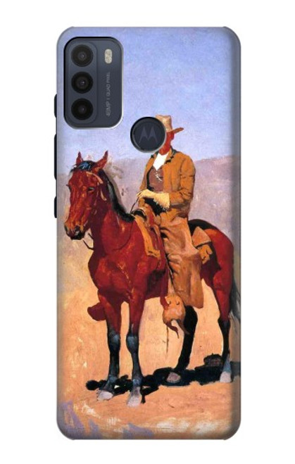 W0772 Cowboy Western Hard Case and Leather Flip Case For Motorola Moto G50