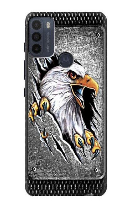 W0855 Eagle Metal Hard Case and Leather Flip Case For Motorola Moto G50