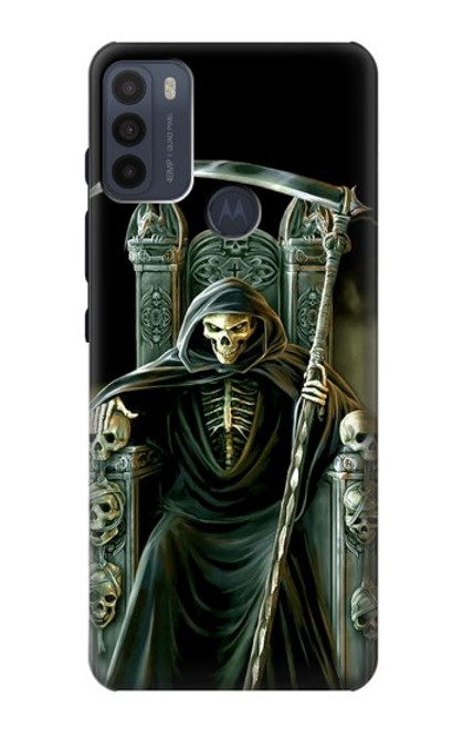 W1024 Grim Reaper Skeleton King Hard Case and Leather Flip Case For Motorola Moto G50