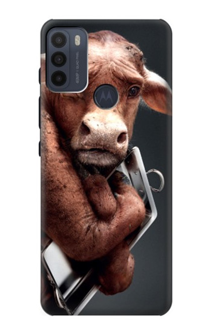 W1271 Crazy Cow Hard Case and Leather Flip Case For Motorola Moto G50