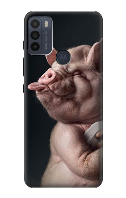 W1273 Crazy Pig Hard Case and Leather Flip Case For Motorola Moto G50