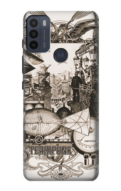 W1681 Steampunk Drawing Hard Case and Leather Flip Case For Motorola Moto G50