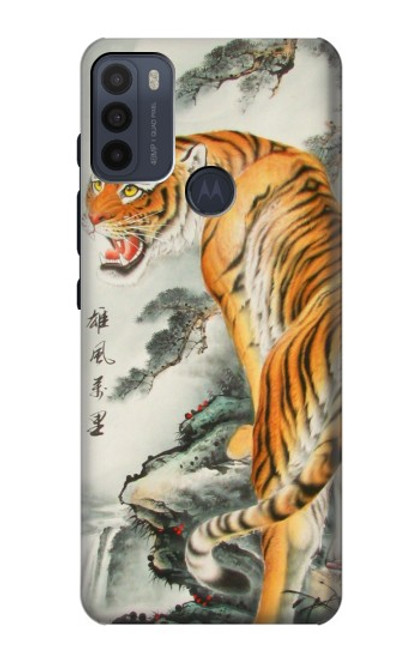 W1934 Chinese Tiger Painting Hard Case and Leather Flip Case For Motorola Moto G50