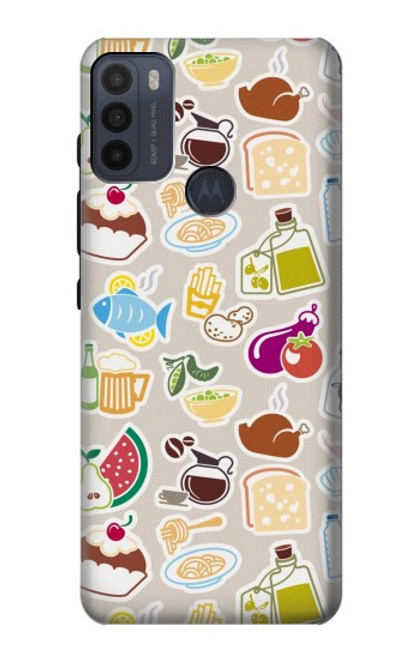 W2321 Food and Drink Seamless Hard Case and Leather Flip Case For Motorola Moto G50