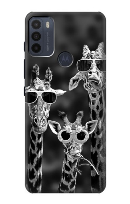 W2327 Giraffes With Sunglasses Hard Case and Leather Flip Case For Motorola Moto G50