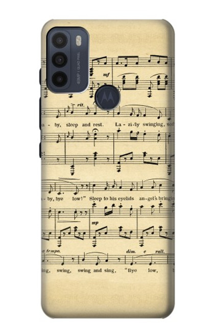 W2504 Vintage Music Sheet Hard Case and Leather Flip Case For Motorola Moto G50