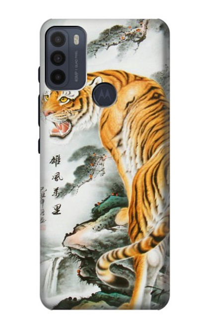 W2750 Oriental Chinese Tiger Painting Hard Case and Leather Flip Case For Motorola Moto G50