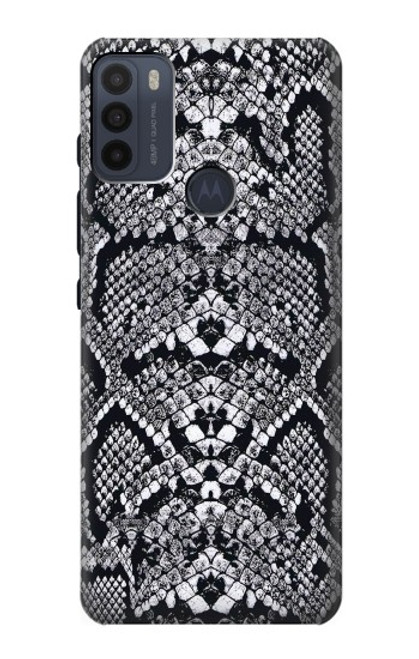 W2855 White Rattle Snake Skin Graphic Printed Hard Case and Leather Flip Case For Motorola Moto G50