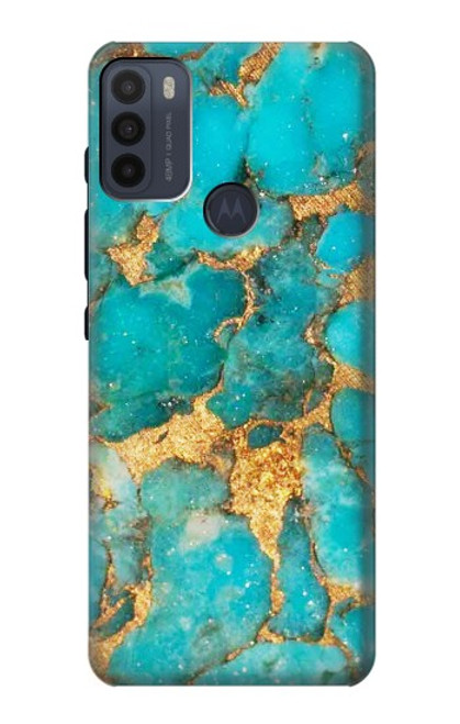 W2906 Aqua Turquoise Stone Hard Case and Leather Flip Case For Motorola Moto G50