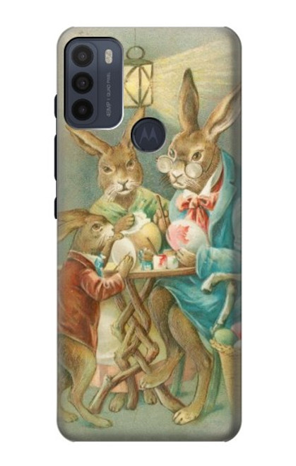 W3164 Easter Rabbit Family Hard Case and Leather Flip Case For Motorola Moto G50