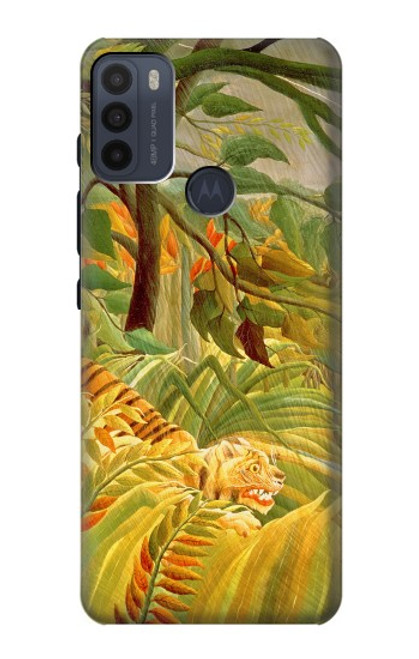 W3344 Henri Rousseau Tiger in a Tropical Storm Hard Case and Leather Flip Case For Motorola Moto G50