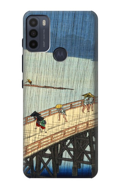 W3347 Utagawa Hiroshige Sudden shower Hard Case and Leather Flip Case For Motorola Moto G50