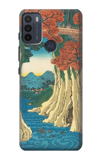 W3348 Utagawa Hiroshige The Monkey Bridge Hard Case and Leather Flip Case For Motorola Moto G50