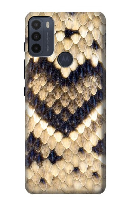 W3417 Diamond Rattle Snake Graphic Print Hard Case and Leather Flip Case For Motorola Moto G50