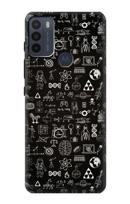 W3426 Blackboard Science Hard Case and Leather Flip Case For Motorola Moto G50