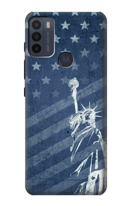 W3450 US Flag Liberty Statue Hard Case and Leather Flip Case For Motorola Moto G50