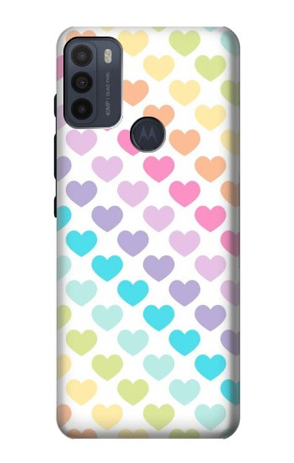 W3499 Colorful Heart Pattern Hard Case and Leather Flip Case For Motorola Moto G50