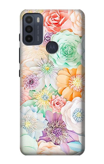 W3705 Pastel Floral Flower Hard Case and Leather Flip Case For Motorola Moto G50