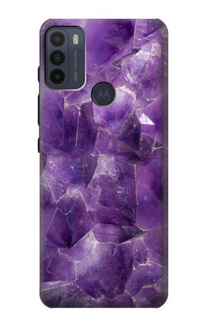 W3713 Purple Quartz Amethyst Graphic Printed Hard Case and Leather Flip Case For Motorola Moto G50