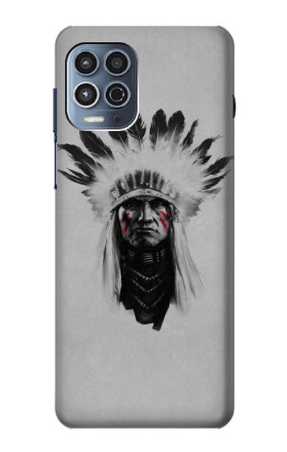 W0451 Indian Chief Hard Case and Leather Flip Case For Motorola Moto G100