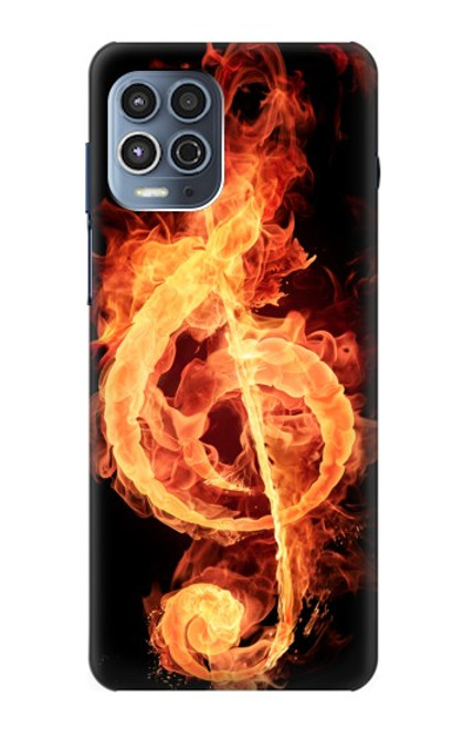 W0493 Music Note Burn Hard Case and Leather Flip Case For Motorola Moto G100