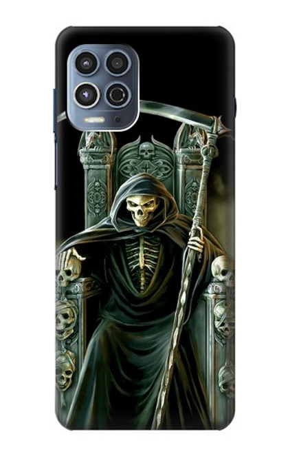 W1024 Grim Reaper Skeleton King Hard Case and Leather Flip Case For Motorola Moto G100