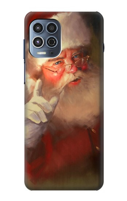 W1144 Xmas Santa Claus Hard Case and Leather Flip Case For Motorola Moto G100