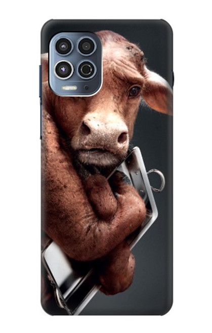 W1271 Crazy Cow Hard Case and Leather Flip Case For Motorola Moto G100