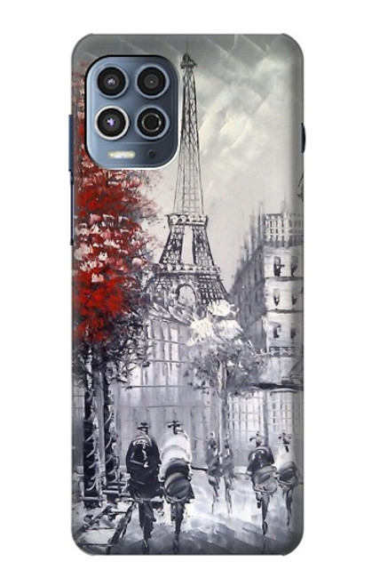 W1295 Eiffel Painting of Paris Hard Case and Leather Flip Case For Motorola Moto G100