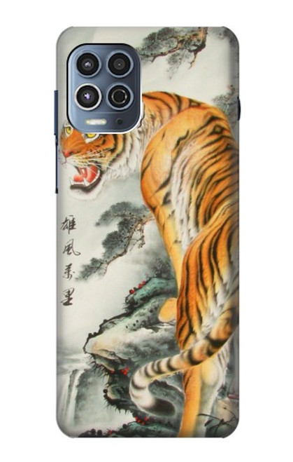 W1934 Chinese Tiger Painting Hard Case and Leather Flip Case For Motorola Moto G100