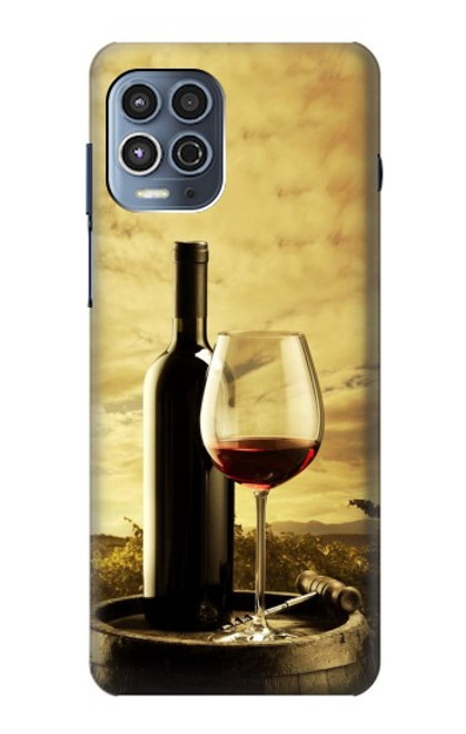 W2042 A Grape Vineyard Grapes Bottle Red Wine Hard Case and Leather Flip Case For Motorola Moto G100