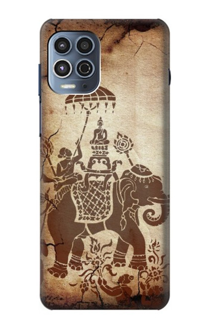 W2102 Thai Art Buddha on Elephant Hard Case and Leather Flip Case For Motorola Moto G100