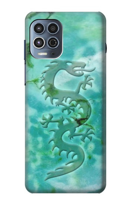 W2653 Dragon Green Turquoise Stone Graphic Hard Case and Leather Flip Case For Motorola Moto G100