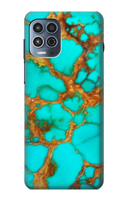 W2688 Aqua Copper Turquoise Gemstone Graphic Hard Case and Leather Flip Case For Motorola Moto G100