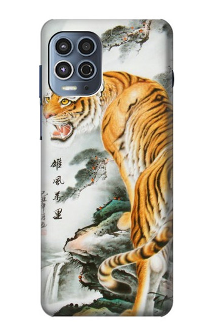 W2750 Oriental Chinese Tiger Painting Hard Case and Leather Flip Case For Motorola Moto G100