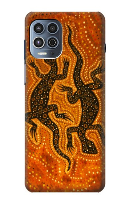 W2901 Lizard Aboriginal Art Hard Case and Leather Flip Case For Motorola Moto G100