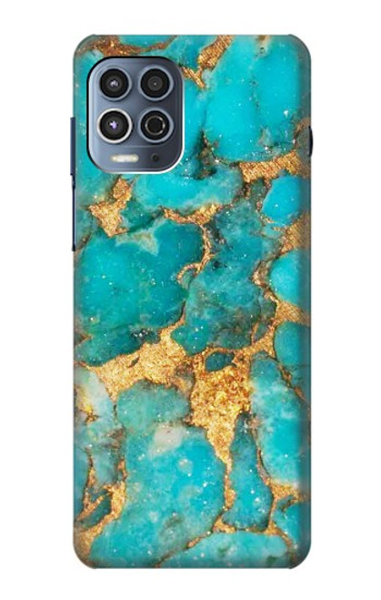 W2906 Aqua Turquoise Stone Hard Case and Leather Flip Case For Motorola Moto G100