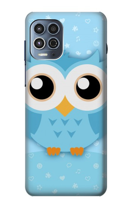 W3029 Cute Blue Owl Hard Case and Leather Flip Case For Motorola Moto G100