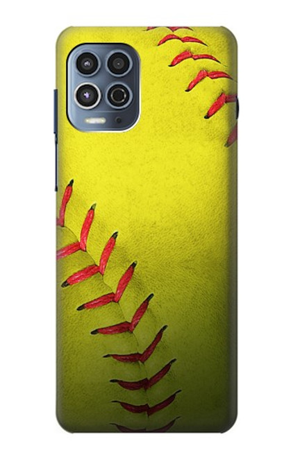 W3031 Yellow Softball Ball Hard Case and Leather Flip Case For Motorola Moto G100