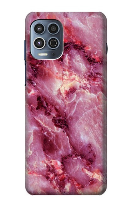 W3052 Pink Marble Graphic Printed Hard Case and Leather Flip Case For Motorola Moto G100
