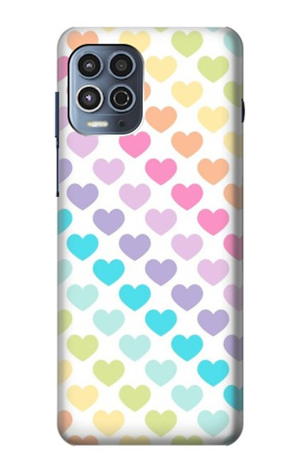 W3499 Colorful Heart Pattern Hard Case and Leather Flip Case For Motorola Moto G100