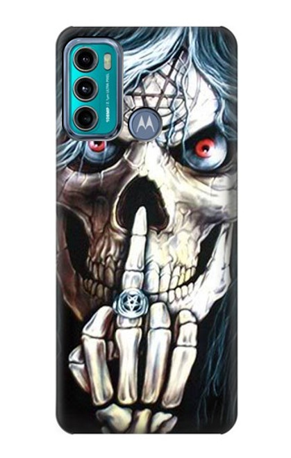 W0222 Skull Pentagram Hard Case and Leather Flip Case For Motorola Moto G60, G40 Fusion